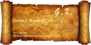 Gedai Konrád névjegykártya